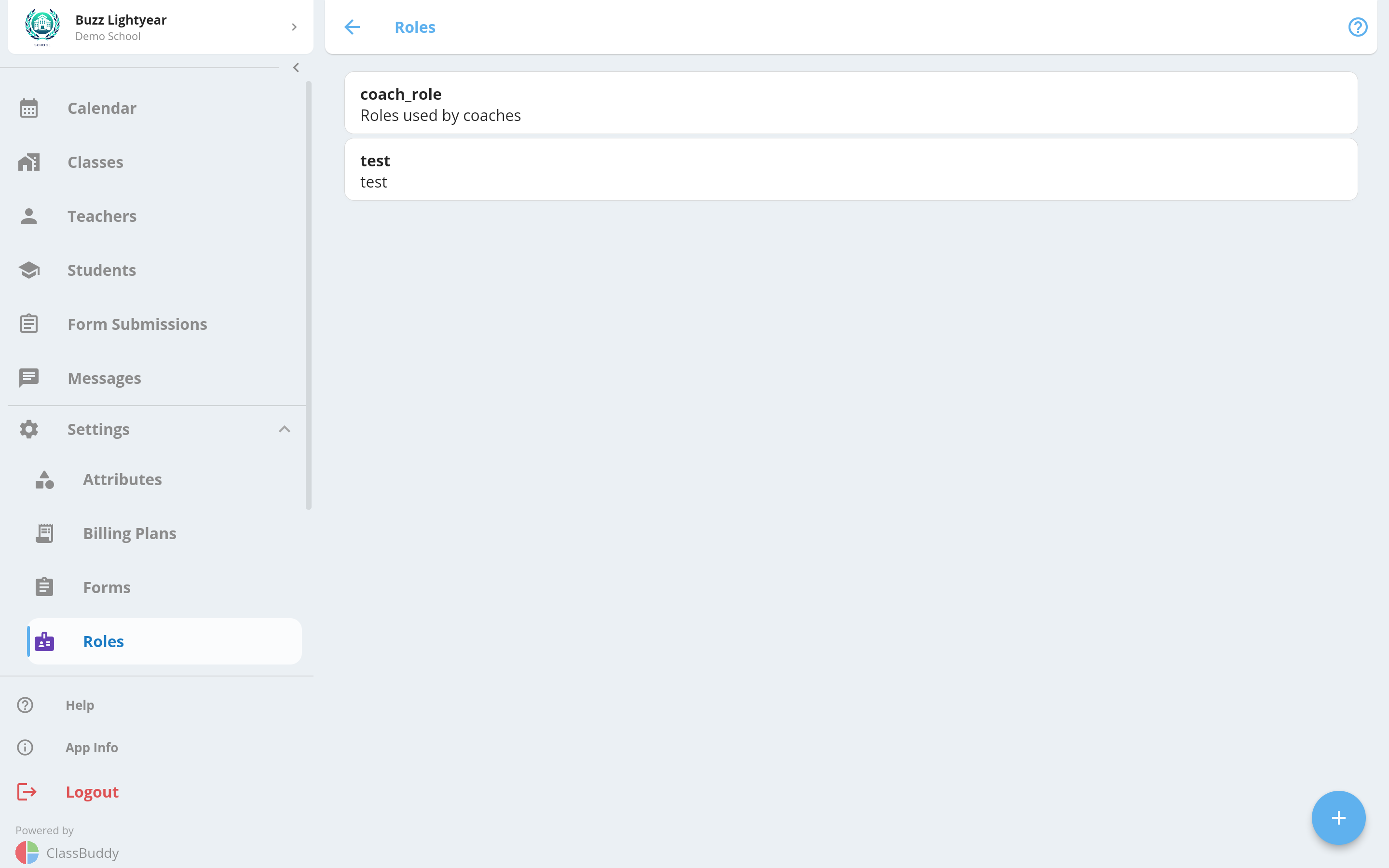 Roles list