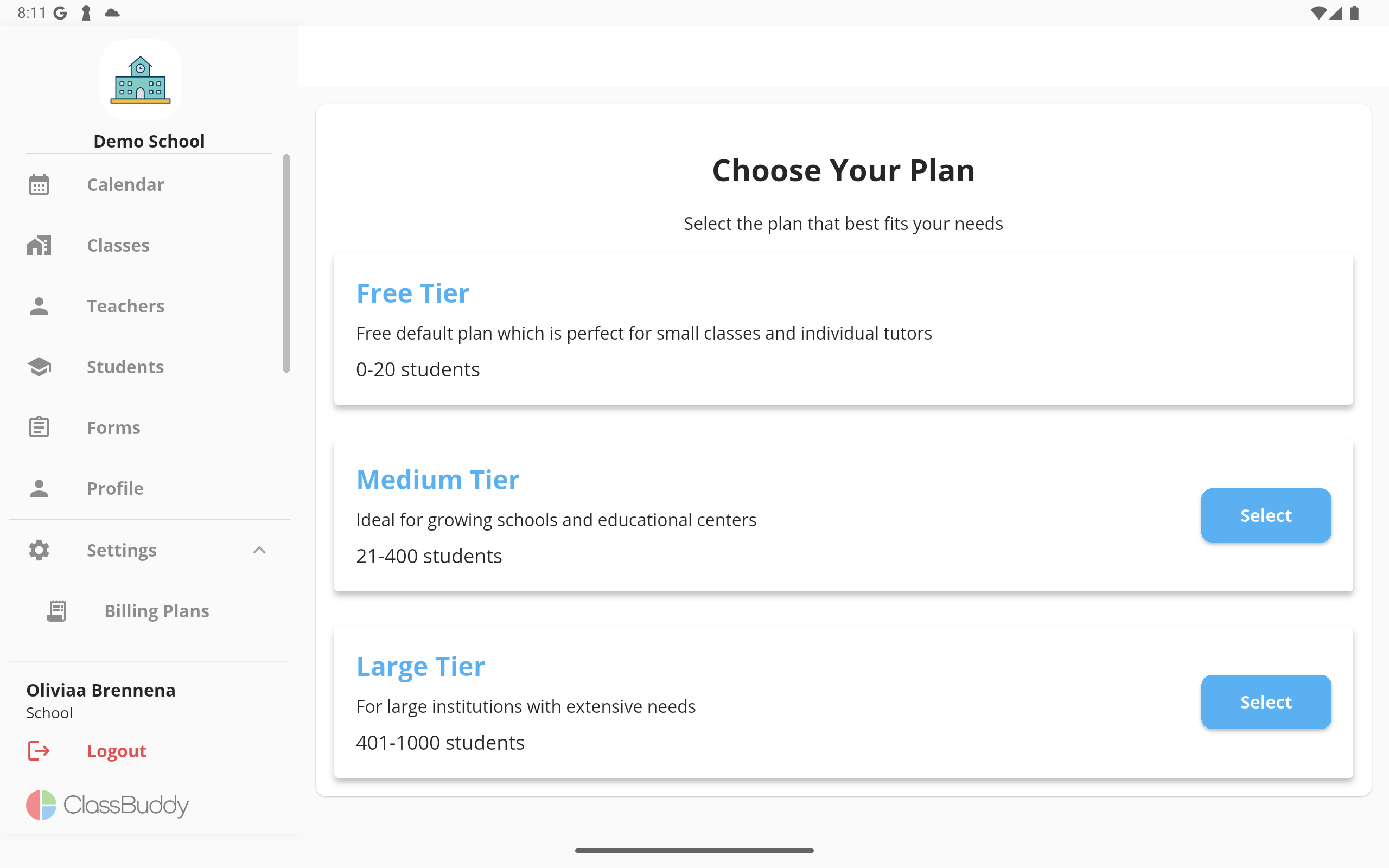 Purchase subscription screen